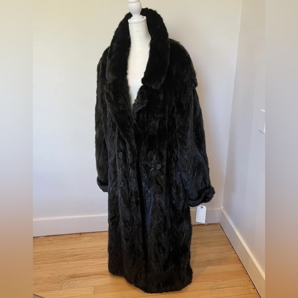 SOLD:Mens full length Black Mink Coat XXL/XXXL (52) - Picture 9 of 9